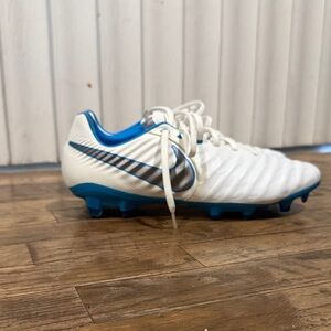 Nike White and Blue Cleats
